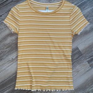 Striped Yellow Crop Top